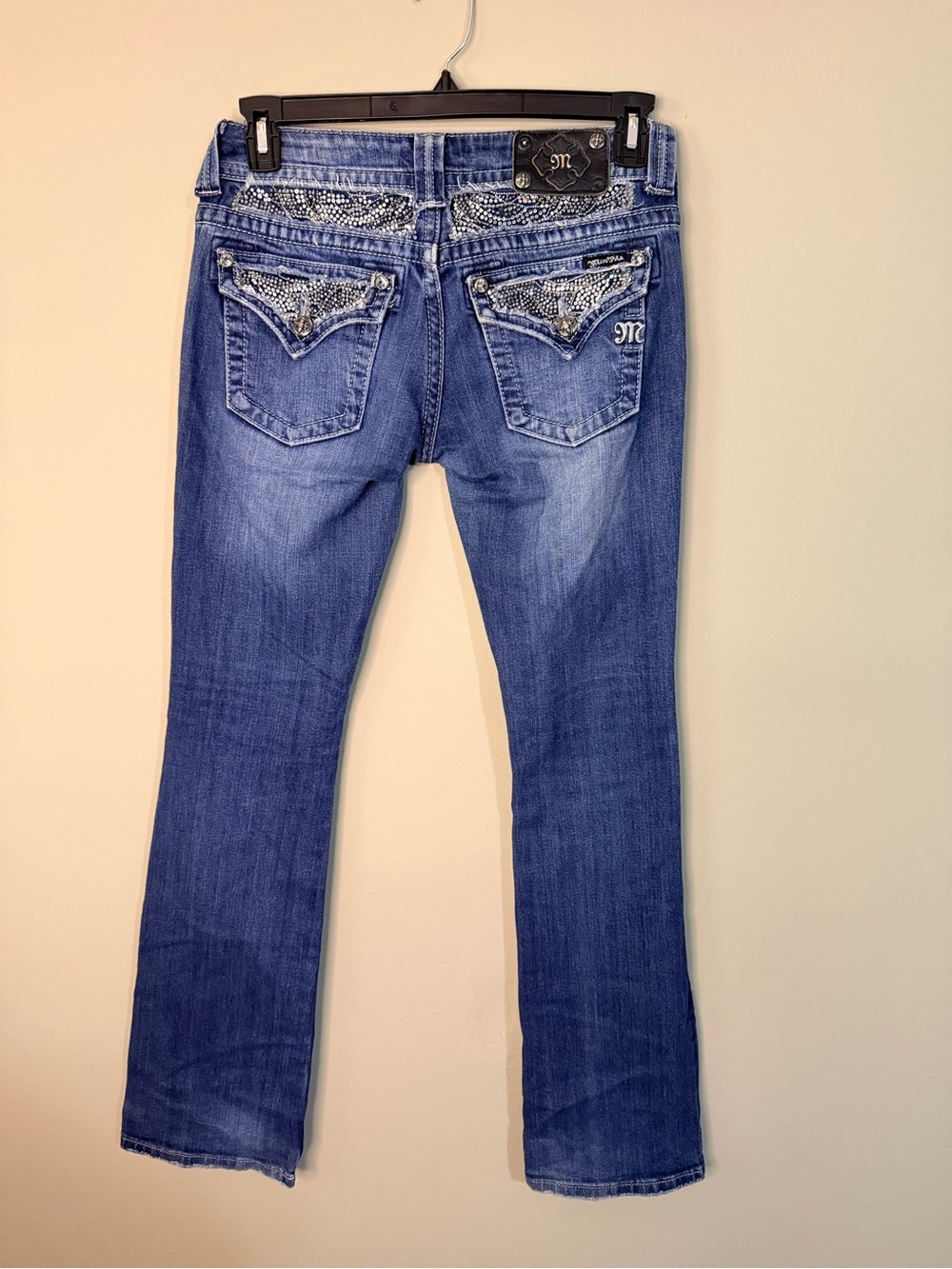 Gorgeous Vintage Miss Me Boot Jeans With Embellished Pockets & Trim 34” Inseam